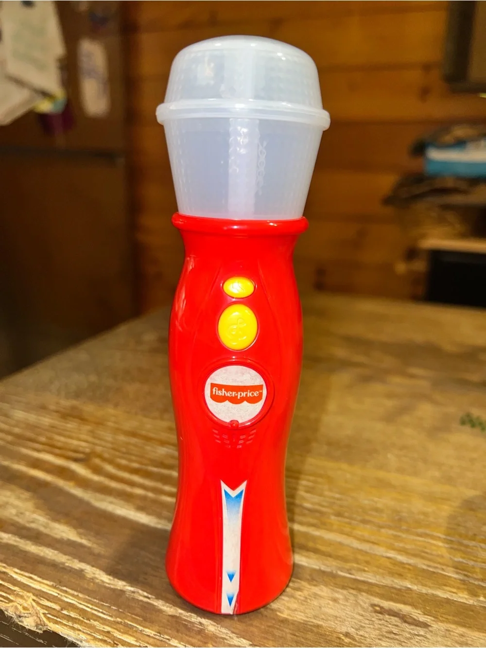 Fisher-Price Red and Yellow Light-Up Kids Microphone Toy